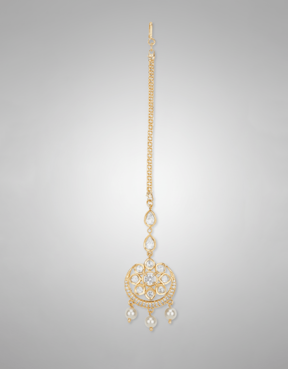 Starlight Bloom Kundan Maang Tikka Traditional Indian Bridal Jewelry - Image 2