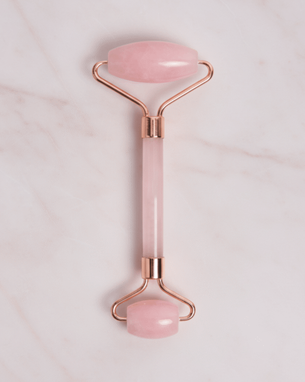 Rose Quartz Face Roller Cooling Facial Massage Tool for Radiant, Glowing Skin