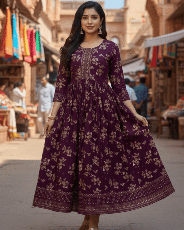 Maroon Anarkali Dress for Women Kurti & Kurta Set Stylish Winter Wear