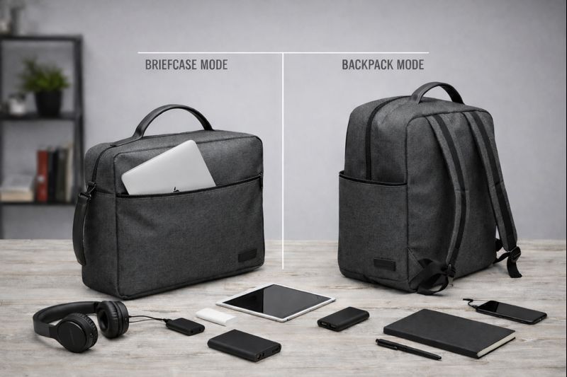 Convertible hybrid bag for work and travel